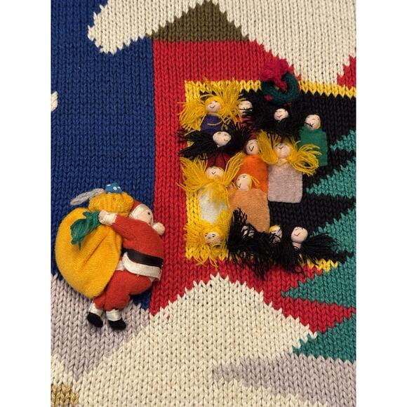 Raquel’s Collection Vintage Ugly Christmas Sweater 3D Santa Clause - Picture 4 of 11